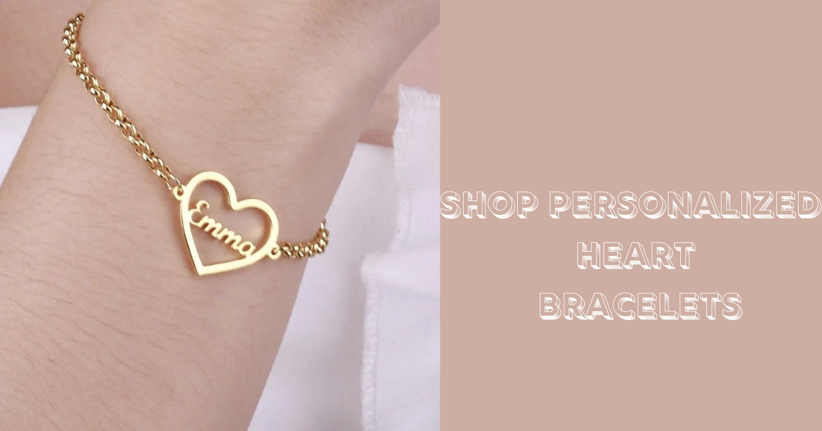 shop personalized heart bracelets