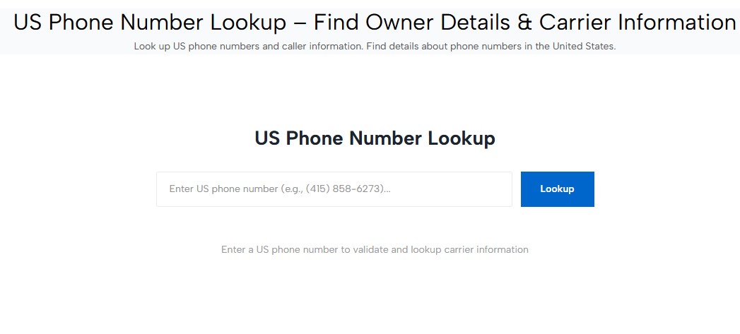 US phone Number Lookup